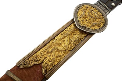 Lot 26 - A LATE 18TH OR EARLY 19TH CENTURY TIBETAN SWORD