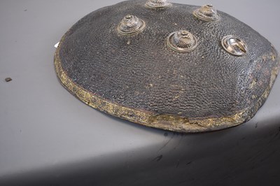 Lot 51 - A SCARCE LATE 18TH CENTURY INDIAN LACQUERED DHAL OR SHIELD OF TORTOISE SHELL FORM