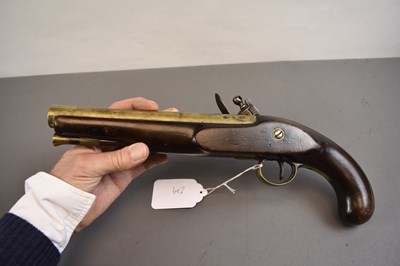 Lot 279 - A .750 CALIBRE 1796 PATTERN FLINTLOCK HEAVY DRAGOON PISTOL WITH NOCK'S ENCLOSED OR SCREWLESS LOCK