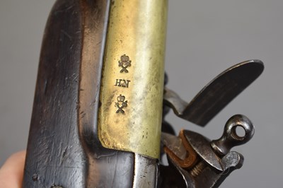 Lot 279 - A .750 CALIBRE 1796 PATTERN FLINTLOCK HEAVY DRAGOON PISTOL WITH NOCK'S ENCLOSED OR SCREWLESS LOCK