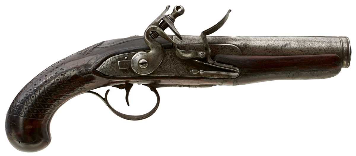 Lot 281 - A ENGLISH FLINTLOCK BLUNDERBUSS OR DECK PISTOL IN THE FRENCH MANNER