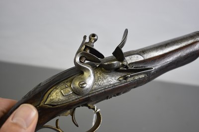 Lot 281 - A ENGLISH FLINTLOCK BLUNDERBUSS OR DECK PISTOL IN THE FRENCH MANNER