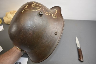 Lot 776 - AN IMPERIAL GERMAN MODEL 1916 SOUVENIR PAINTED HELMET