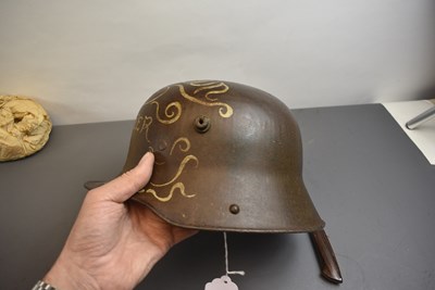 Lot 776 - AN IMPERIAL GERMAN MODEL 1916 SOUVENIR PAINTED HELMET