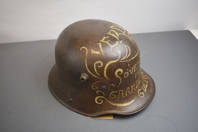 Lot 776 - AN IMPERIAL GERMAN MODEL 1916 SOUVENIR PAINTED HELMET