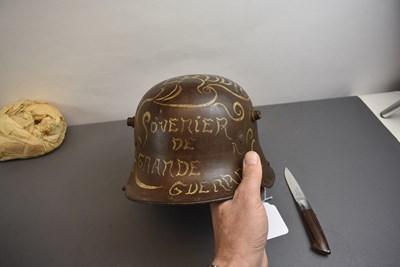 Lot 776 - AN IMPERIAL GERMAN MODEL 1916 SOUVENIR PAINTED HELMET