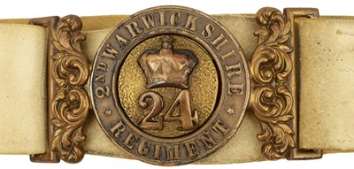 Lot 729 - A SECOND WARWICKSHIRE REGIMENT WAIST BELT AND CLASP