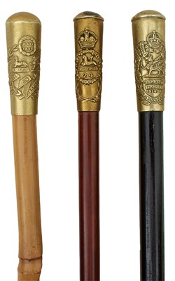 Lot 740 - THREE SWAGGER STICKS TO THE SOUTH WALES BORDERERS