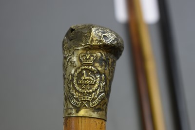 Lot 740 - THREE SWAGGER STICKS TO THE SOUTH WALES BORDERERS