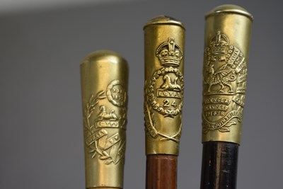 Lot 740 - THREE SWAGGER STICKS TO THE SOUTH WALES BORDERERS